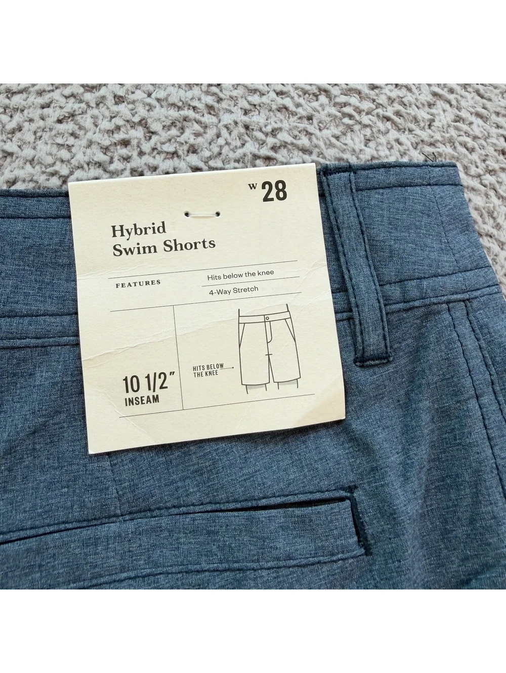Goodfellow & Co Men’s Blue Hybrid Swim Shorts Size 28 NWT 10.5” 4-Way Stretch